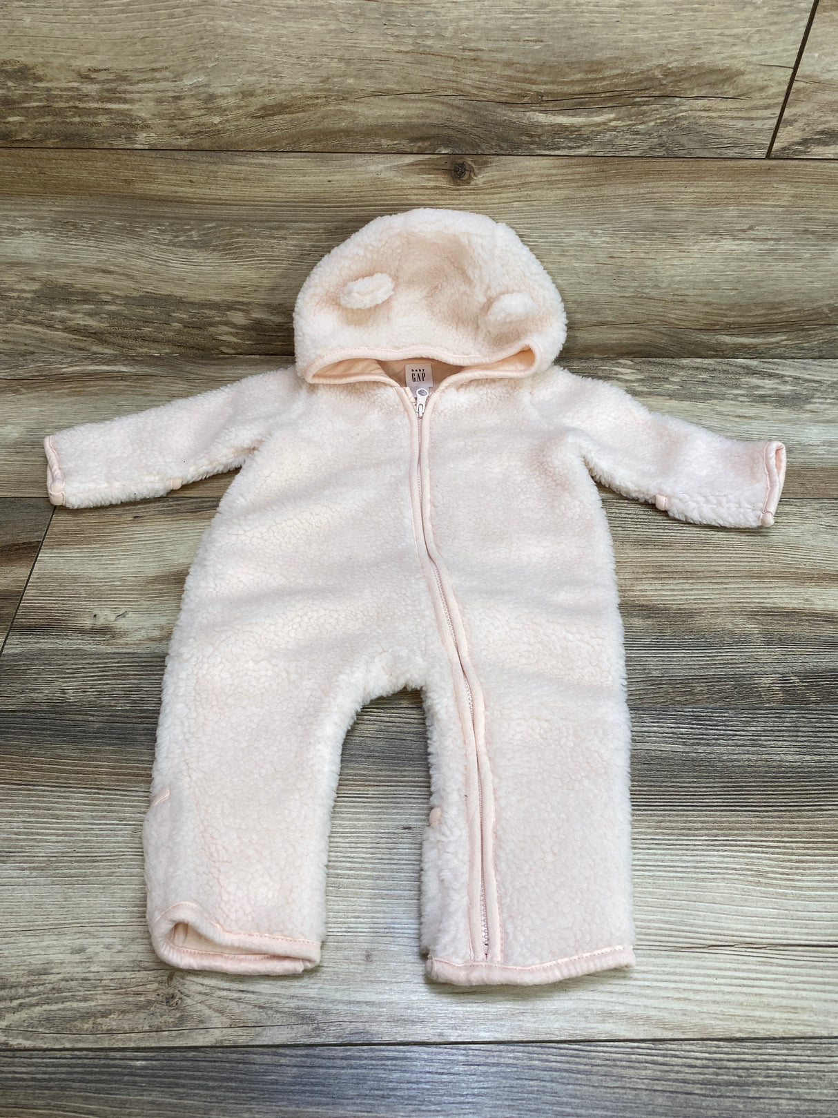 Baby Gap Hooded Sherpa Jumpsuit Pink sz 0-3m