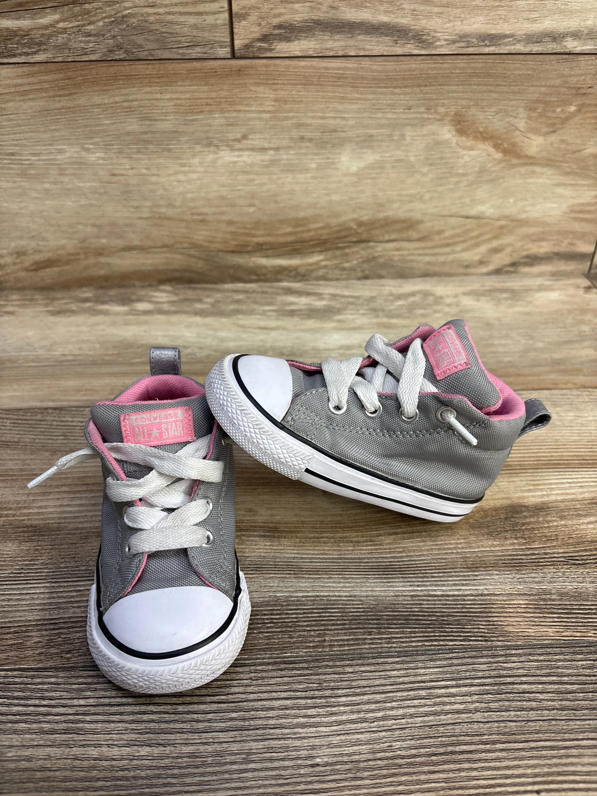 Converse Chuck Taylor All Star Street High Top Sneakers Grey/Pink sz 6c