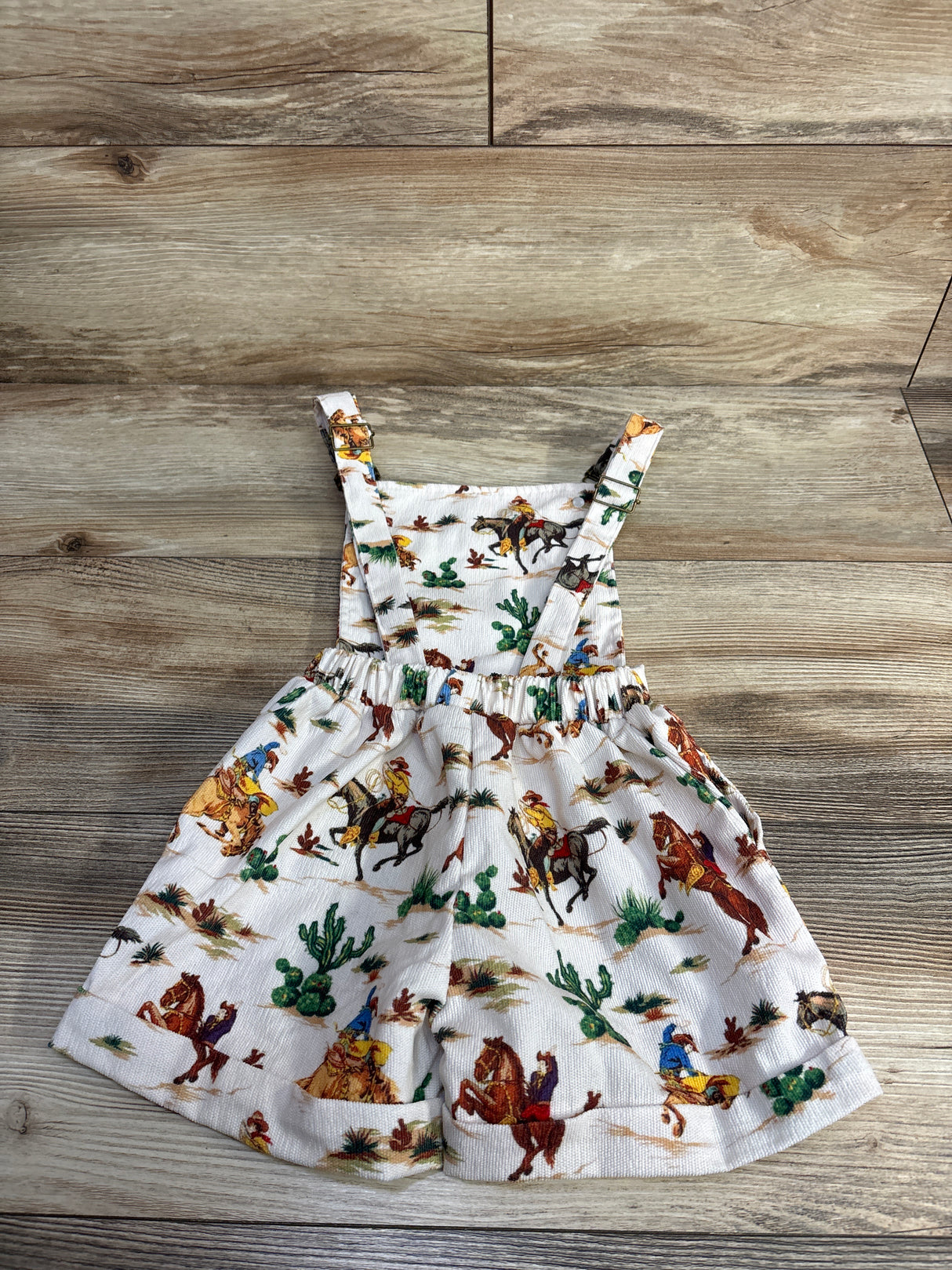Textured Western Shortalls White sz 3T