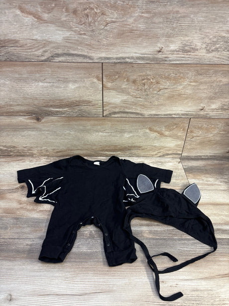 2pc Bat Coverall & Hat Black sz 0-3m - Me n Mommy To Be