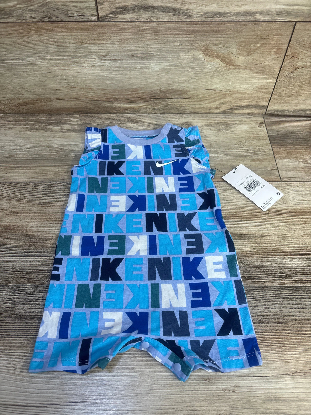 NEW Nike Ruffle Sleeve Shortie Romper Blue sz 9m