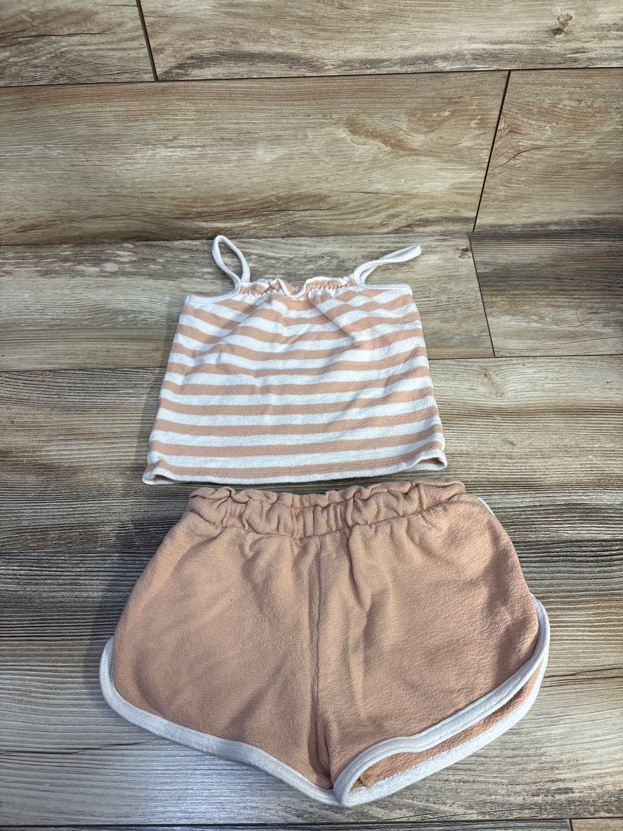 Easy Peasy 2pc Striped Tank Top & Shorts Set Orange sz 3T