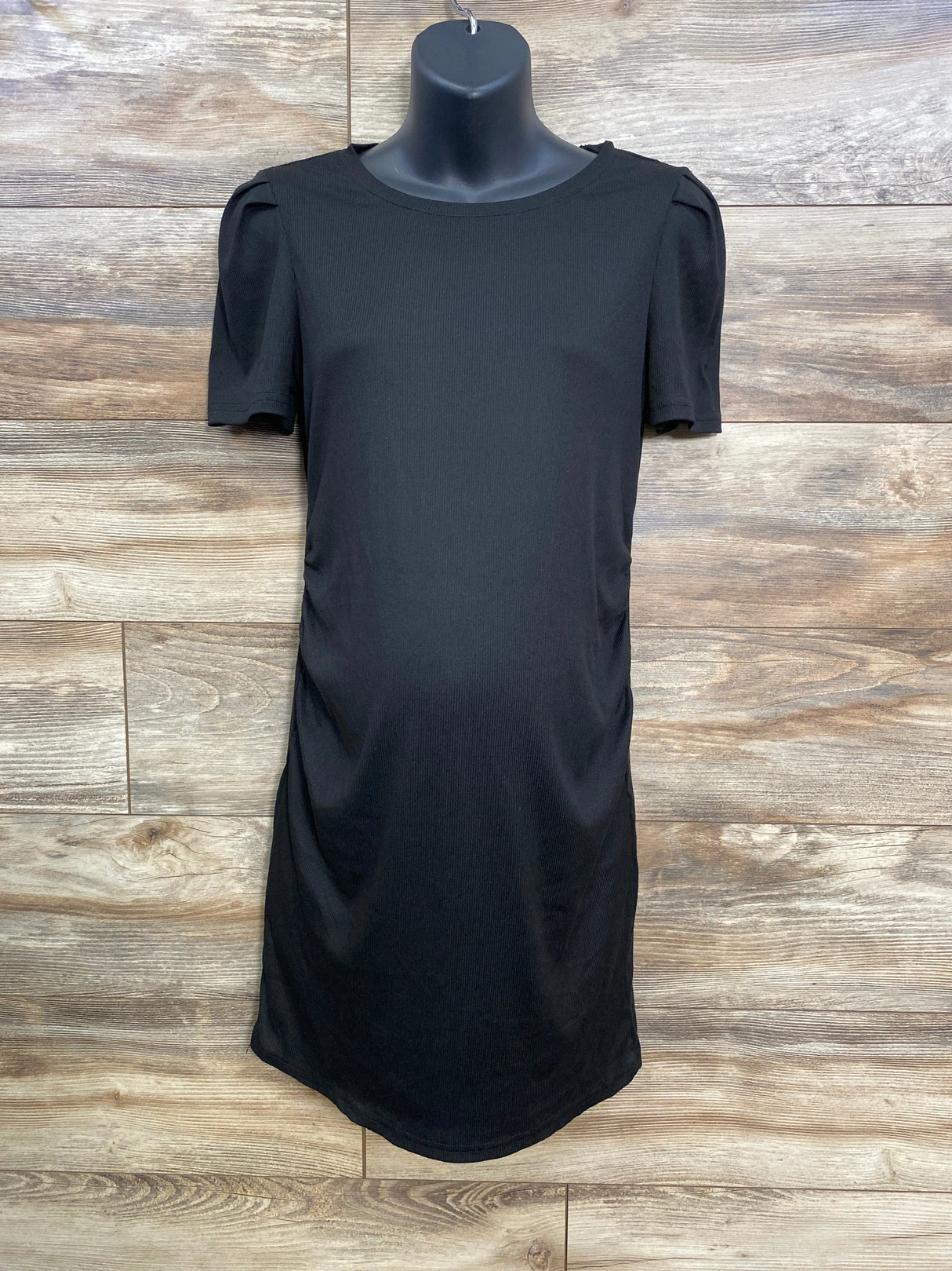 Ribbed Ruched Dress Black sz Small