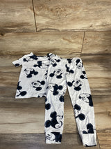 NEW Disney Junior Mickey 2pc Short Sleeve Viscose Snug Fit Pajama Set White sz 4T