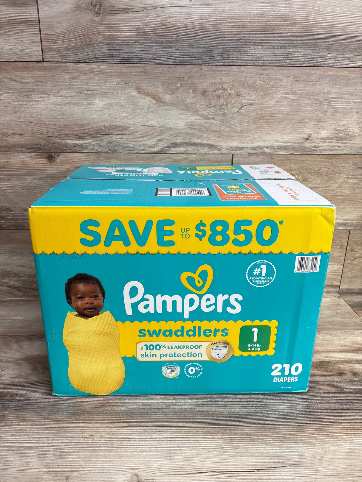 NEW Box of Pampers Swaddlers Disposable Diapers 210ct. Size 1