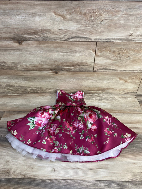 Couture Princess Burgundy Floral Dress sz 4T - Me n Mommy To Be