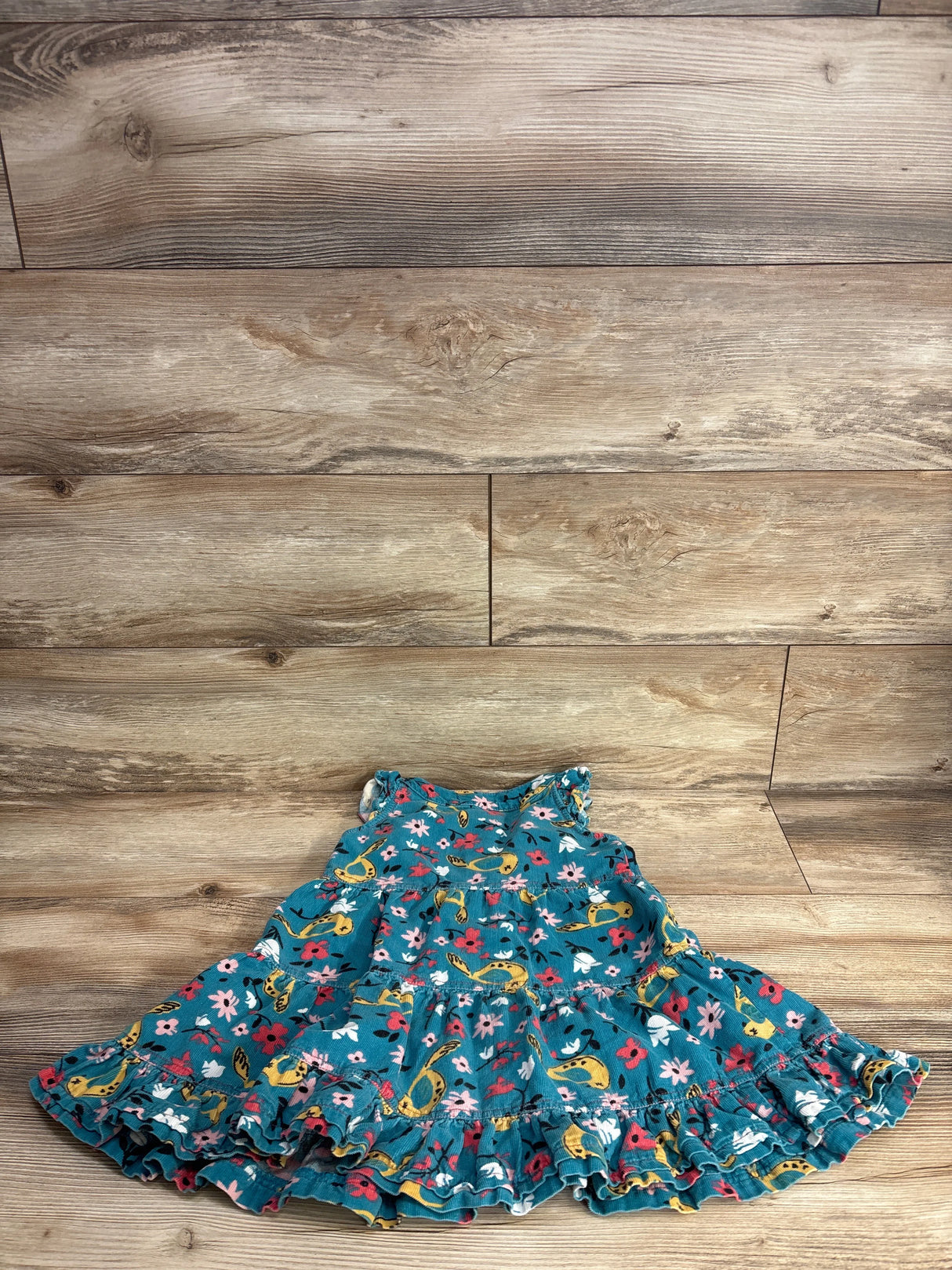 Pumpkin Patch Floral Cord Overalls Light Blue sz 4T