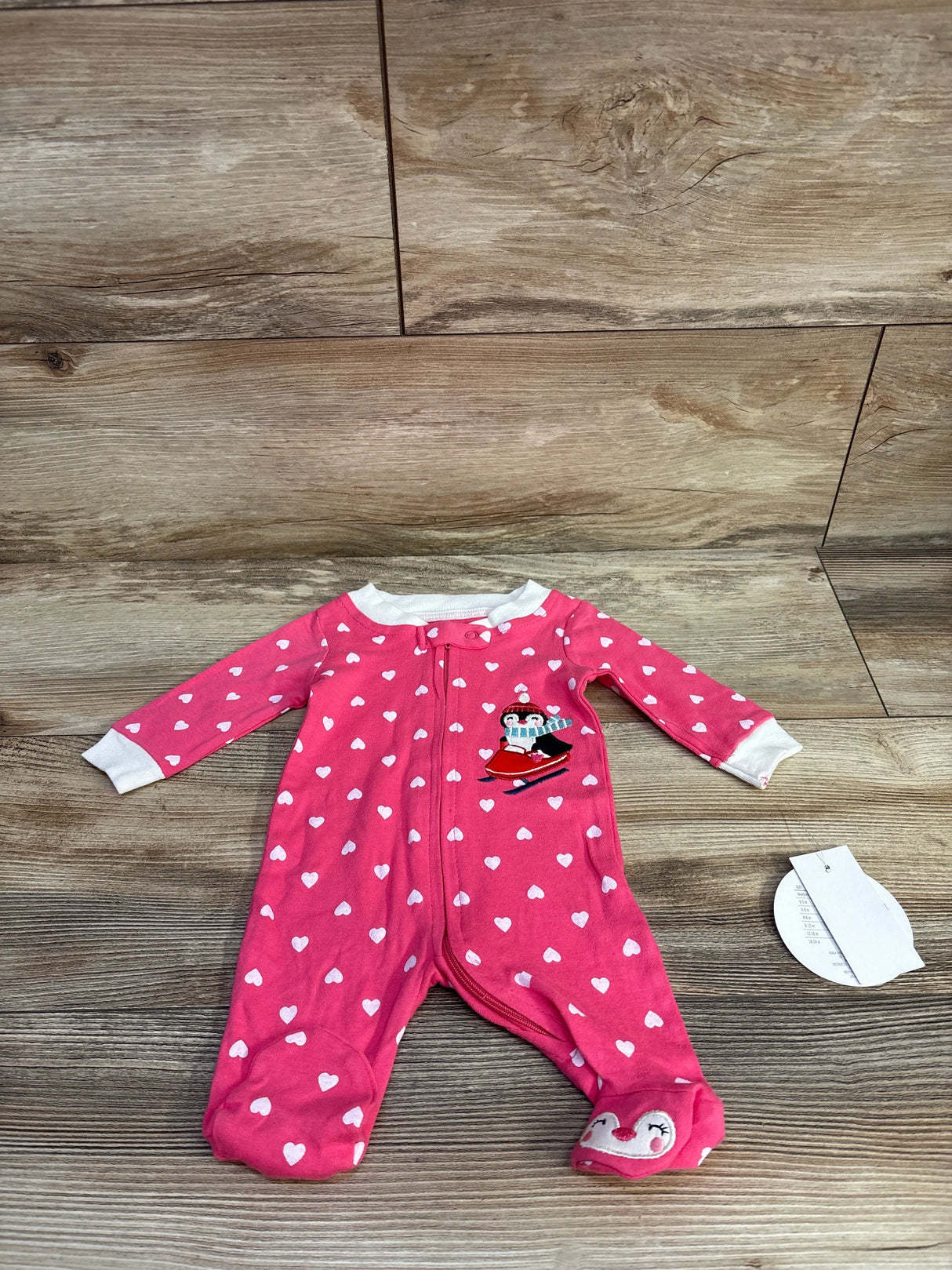 NEW Koala Baby Penguin Heart Print Sleeper Pink sz Newborn