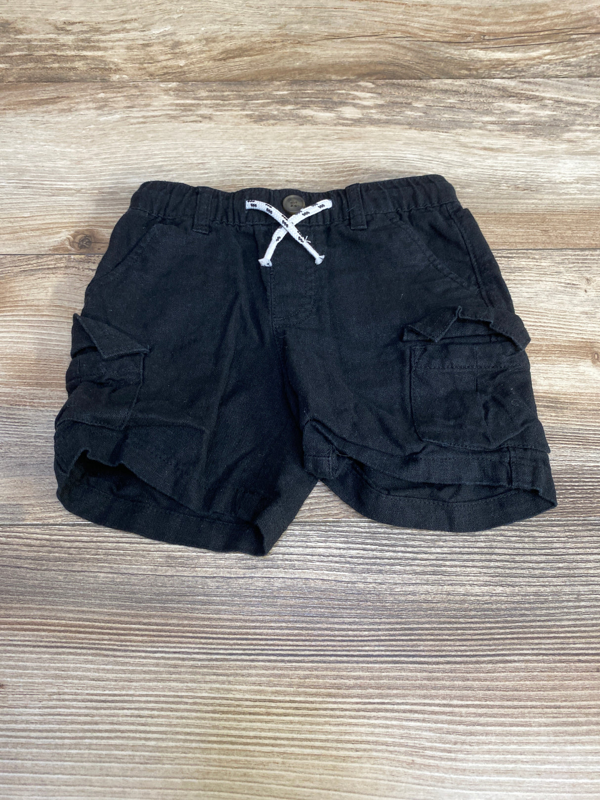 Cat & Jack Drawstring Linen Shorts Black sz 12m