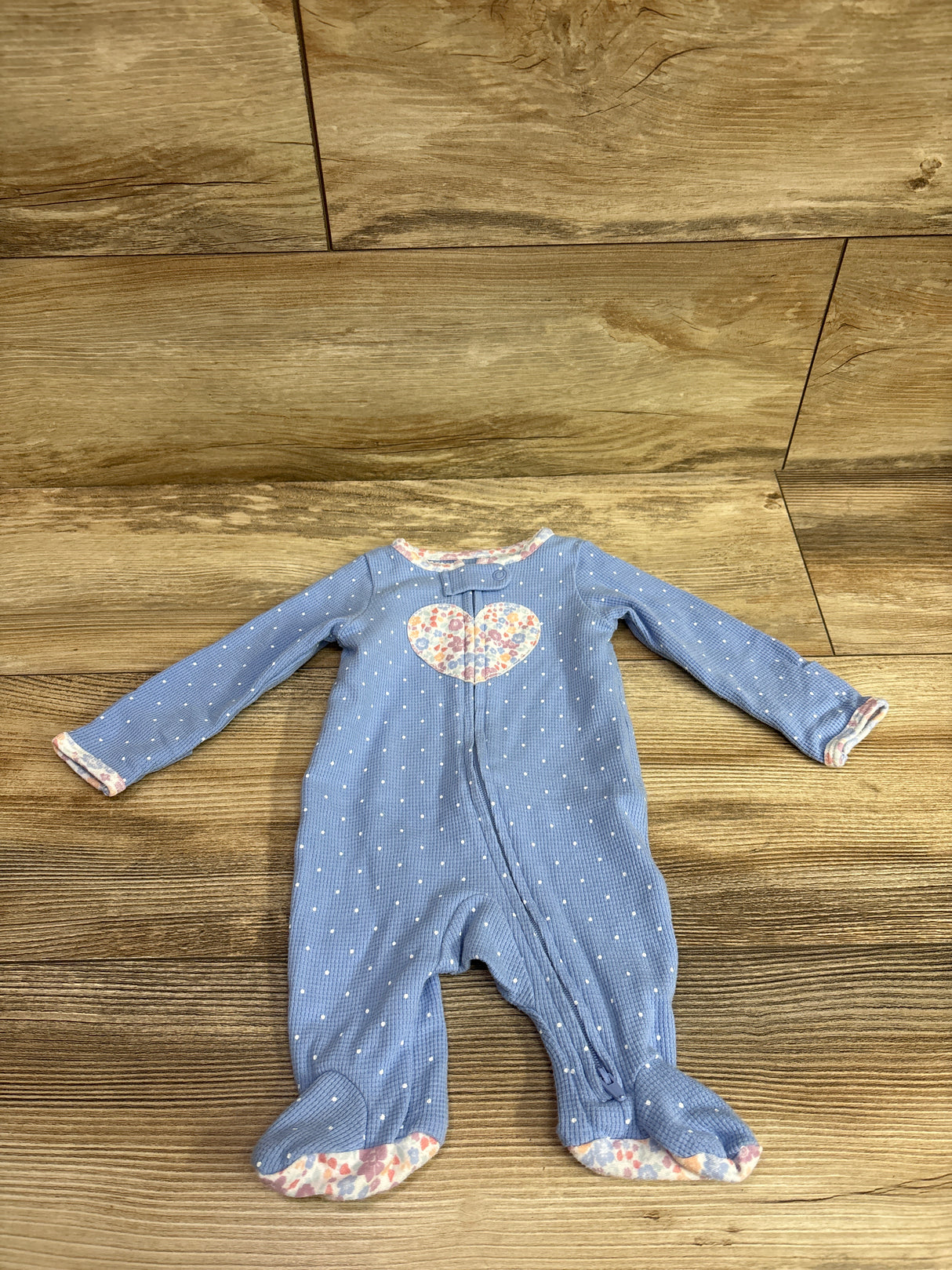 Just One You Waffle Knit Sleeper Blue sz Newborn