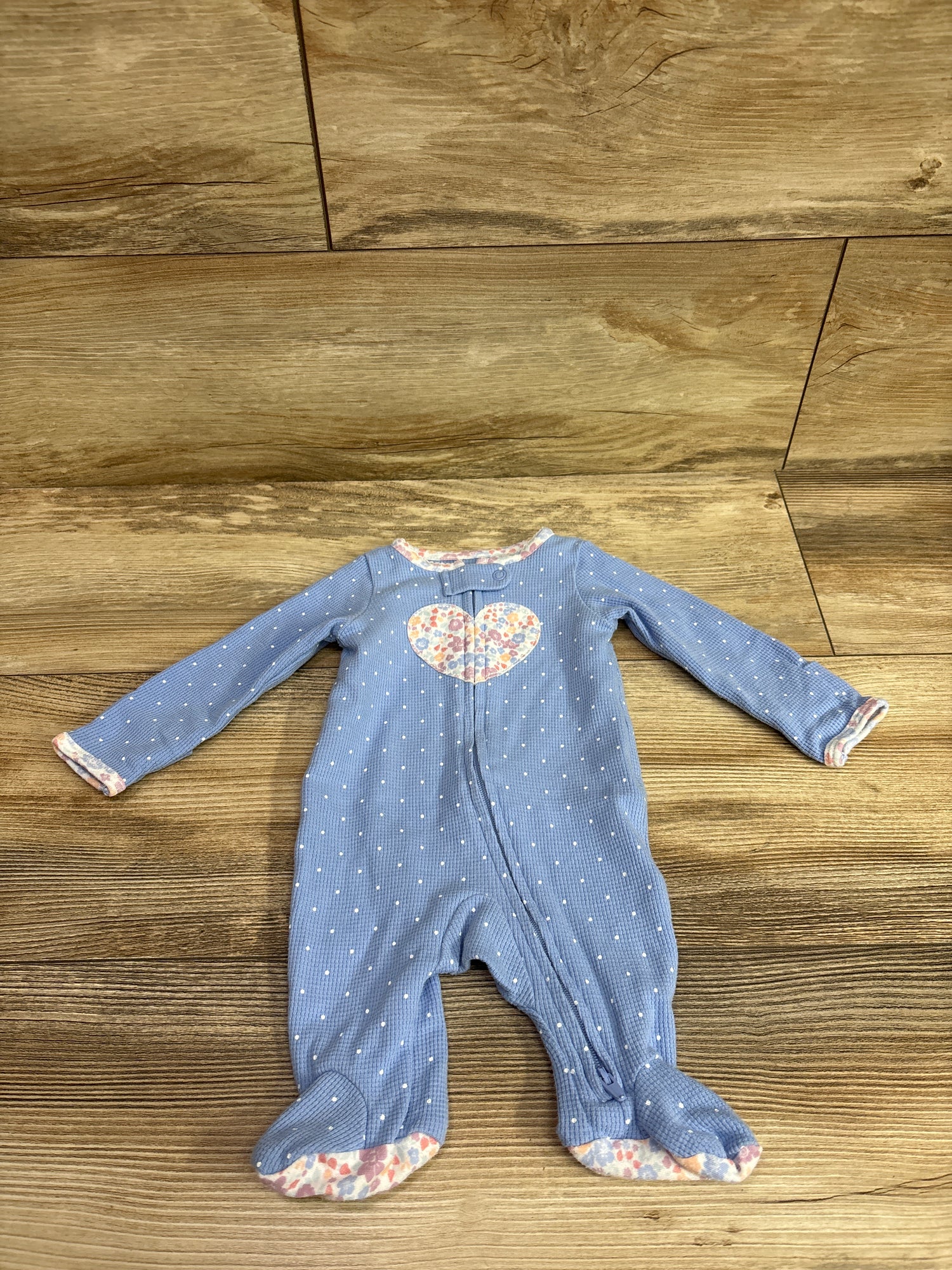 Just One You Waffle Knit Sleeper Blue sz Newborn