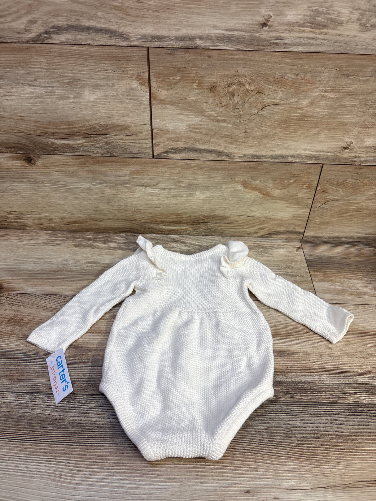 NEW Just One You Ruffle Sweater Bubble Romper White sz 9m