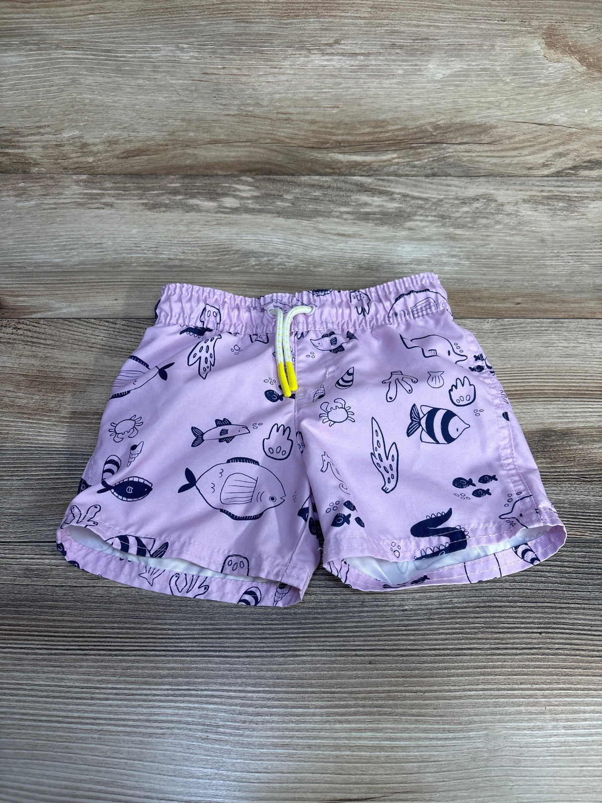 Cat & Jack Fish Print Swim Trunks Purple sz 2T