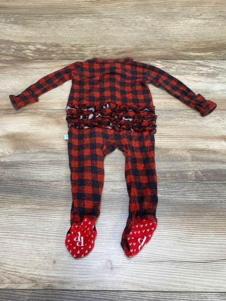 Posh P. Buffalo Check Ruffle Footie Red sz 0-3m - Me n Mommy To Be