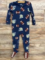 Carter's Football Blanket Sleeper Navy sz 3T