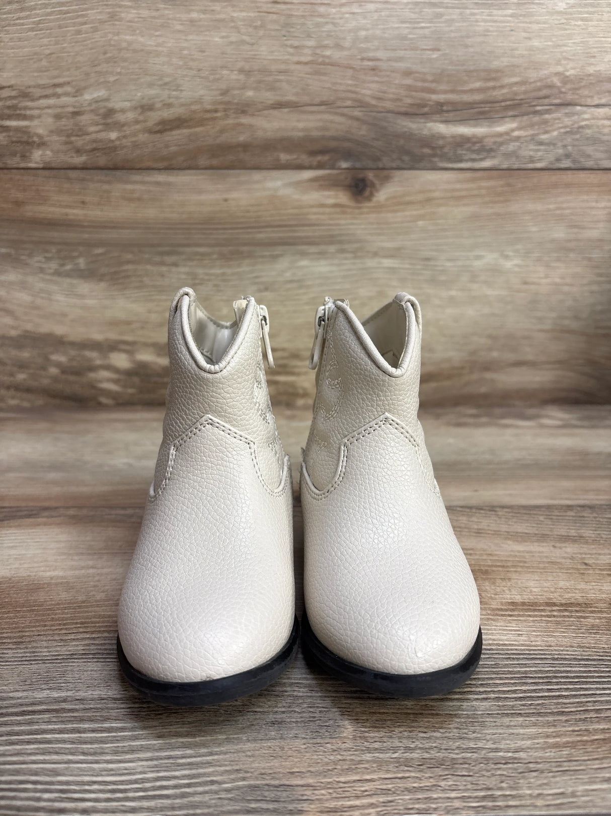 Cat & Jack Zipper Western Boots White sz 7c