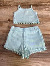 Baby Gap 2pc Rib Top & Shorts Set Blue sz 3-6m