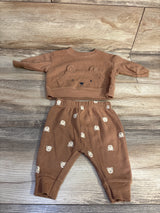 Child Of Mine 2pc Waffle Knit Shirt & Pants Set Brown sz 0-3m
