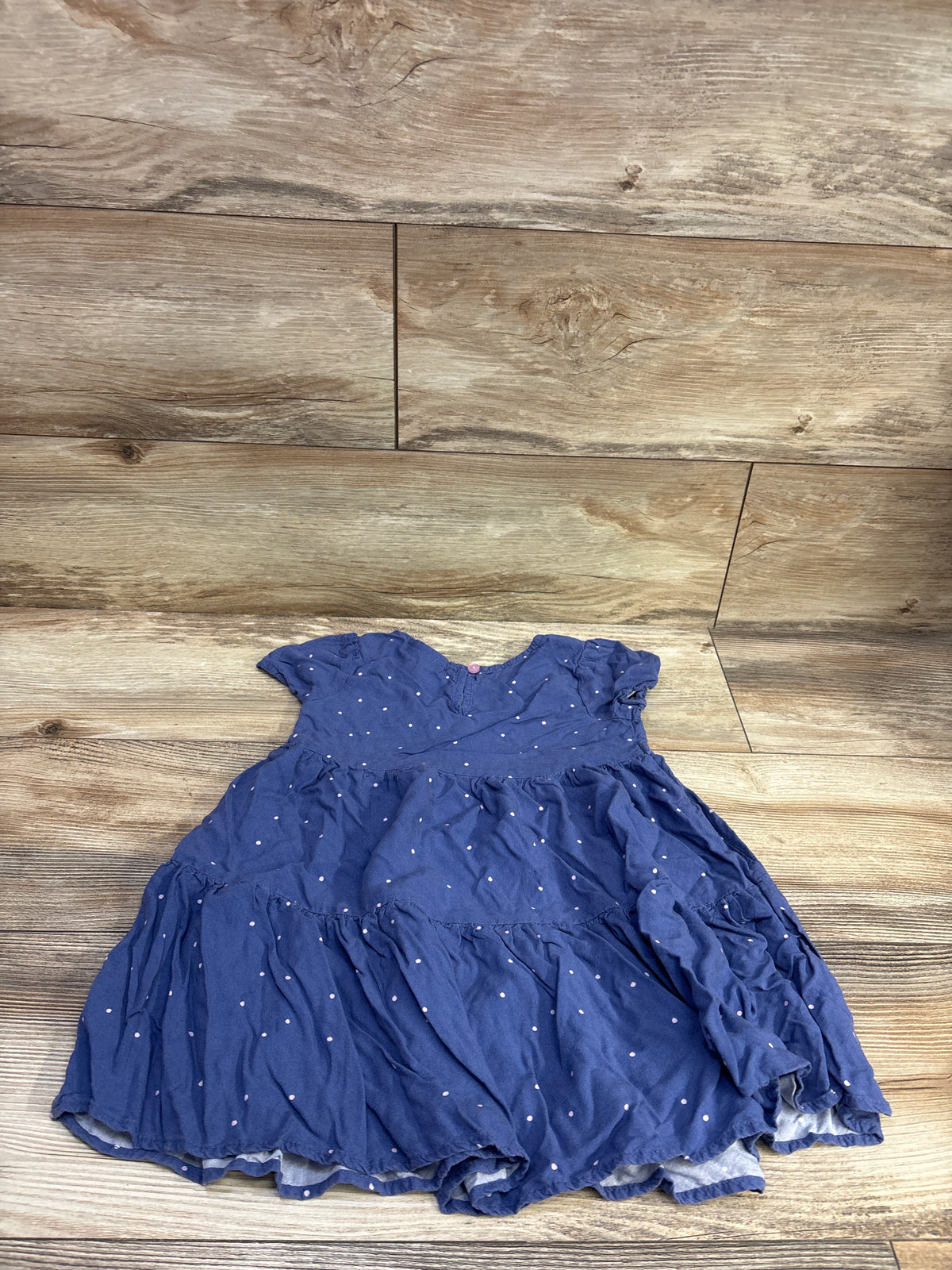 Cat & Jack Polka Dot Rayon Dress Blue sz 5T
