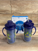 NEW Dr. Brown's 2Pk 10 fl oz Insulated Straw Cup, Blue