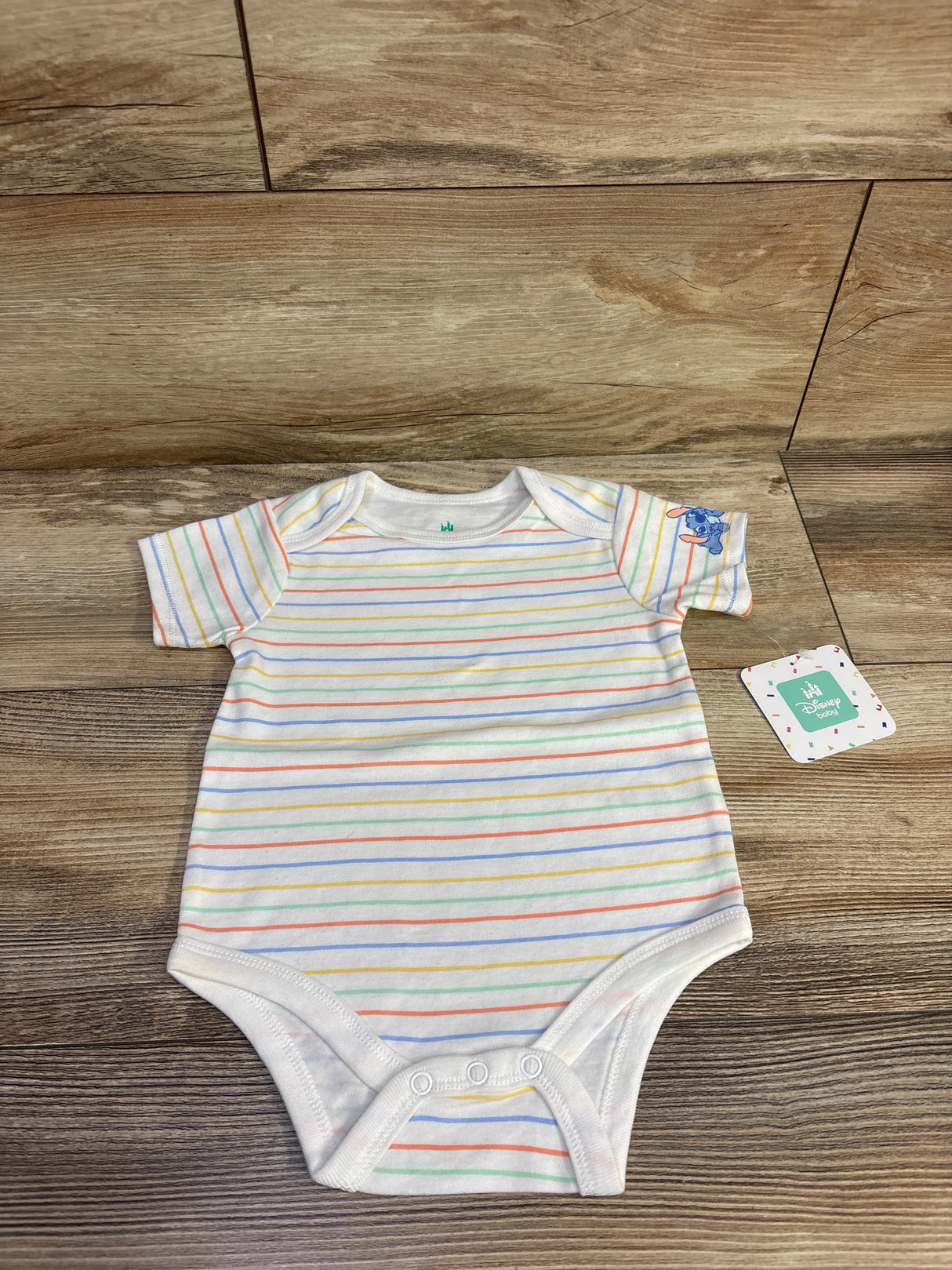 NEW Disney Baby Striped Stitch Bodysuit White sz 18m