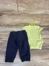 Carter's 2pc Striped Bodysuit & Jeggings Set Lime sz 12m