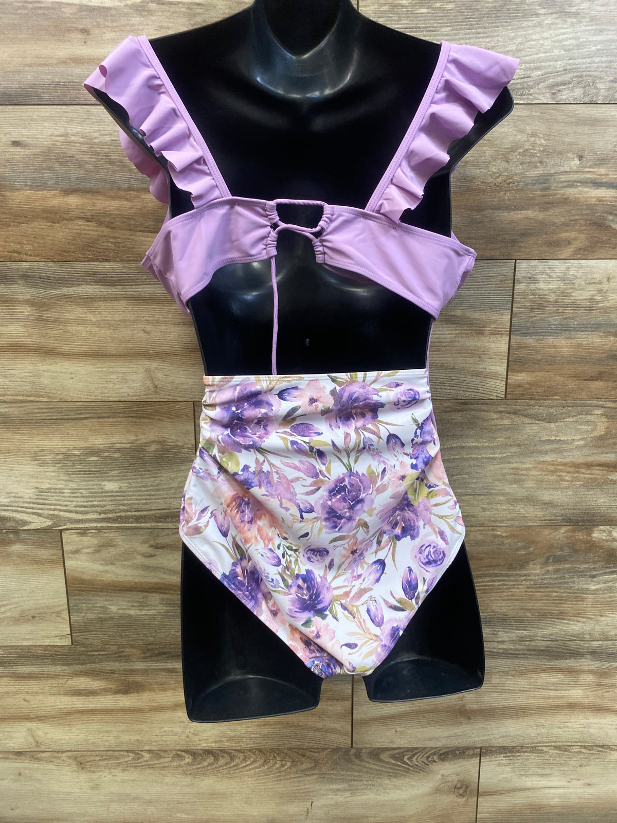 Summer Mae Maternity 2pc High Waisted Bikini Set Purple sz Large