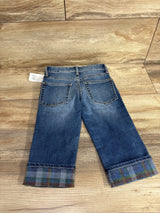 NEW Baby Gap Plaid Lined Denim Jeans Blue sz 2T