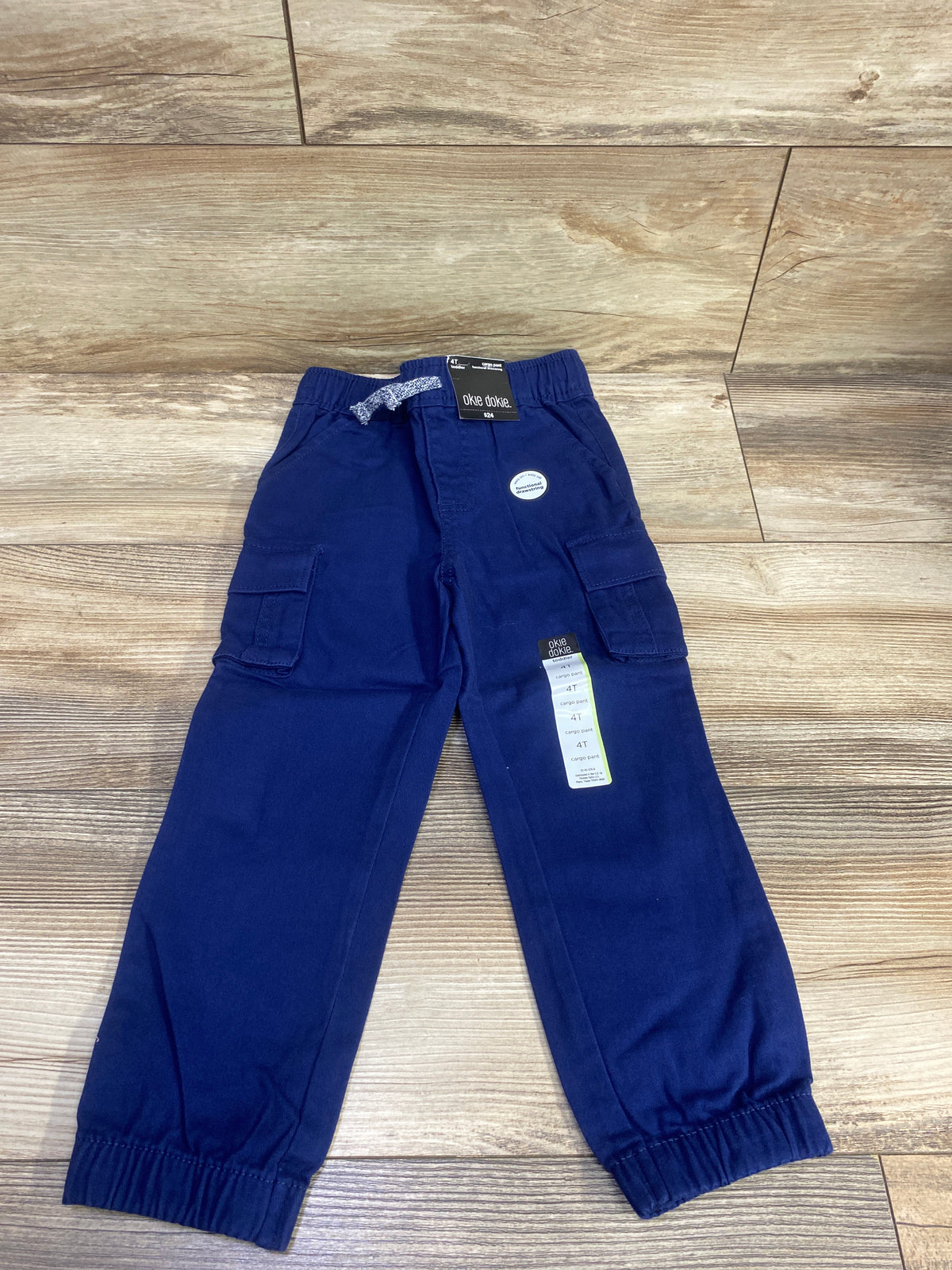 NEW Okie Dokie Drawstring Cargo Pants Blue sz 4T