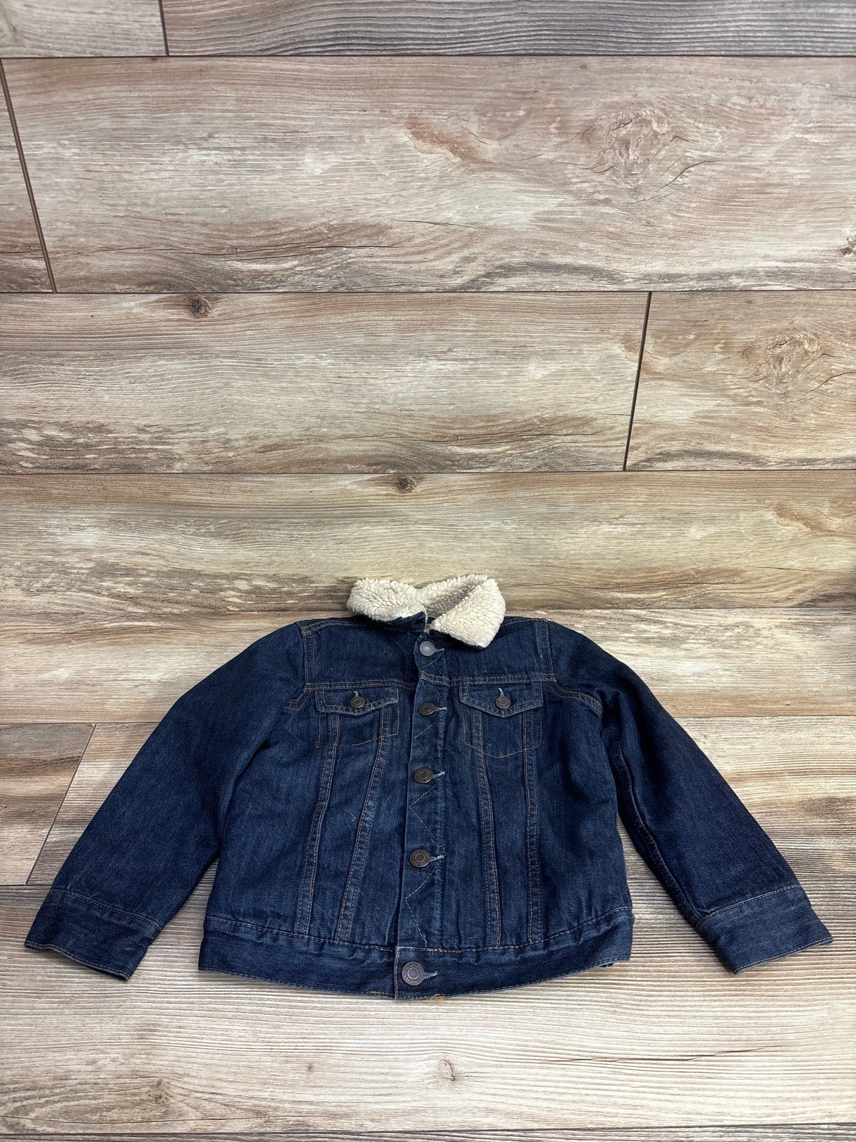 Gap Denim Sherpa-Lined Denim Jacket Blue sz 5T