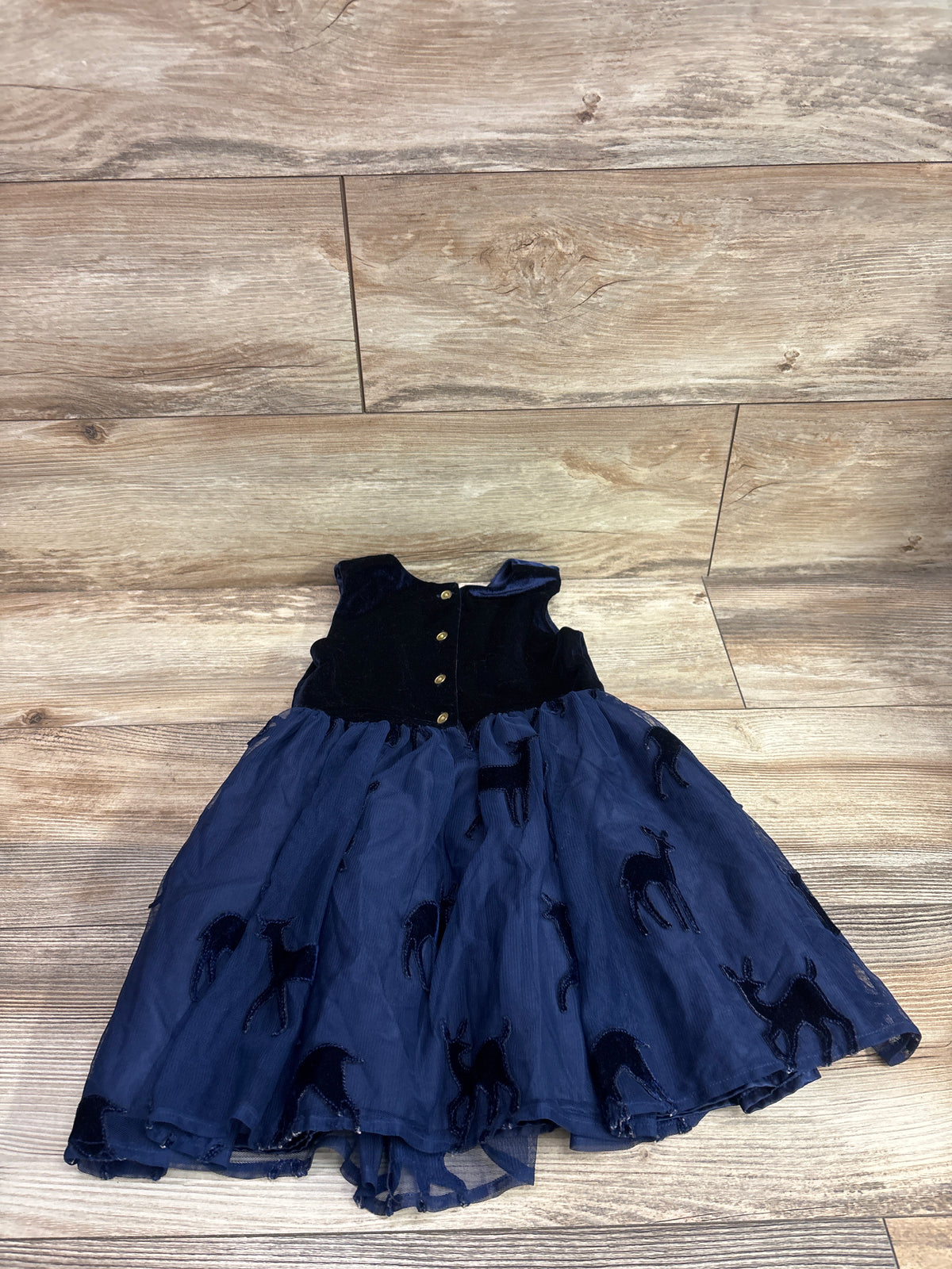 Cat & Jack Velvet Tulle Dress Navy sz 4T