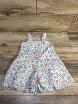 Janie & Jack white sleeveless romper with pink and purple floral print for girls