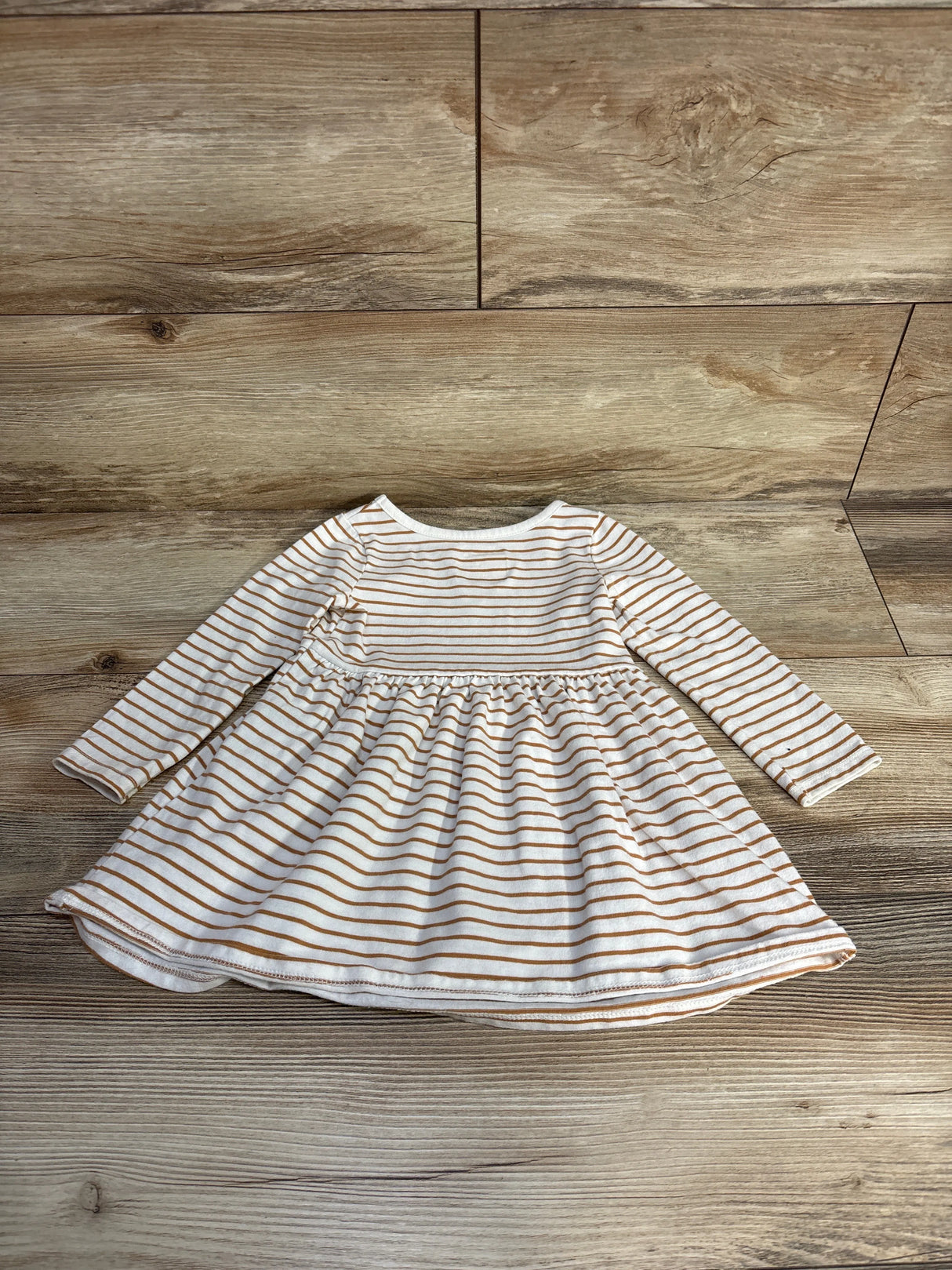Cat & Jack Long Sleeve Striped Dress White sz 2T