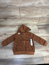 NEW Okie Dokie Leopard Print Full-Zip Hoodie sz 24m