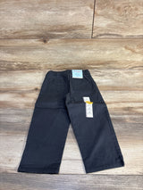 Back view of Cat & Jack toddler grey wide-leg joggers with elastic waistband, back patch pockets, and size tag on wood floor
