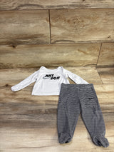 Nike 2pc Logo Shirt & Footed Bottoms Set White sz 3m