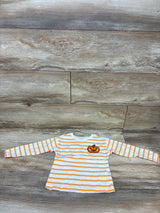 Old Navy Long Sleeve Striped Pumpkin Shirt White sz 2T
