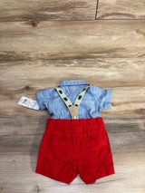 NEW Cat & Jack 4pc Christmas Suspender Set Light Blue sz Newborn