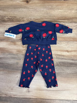 NEW Carter's 2pc Apple Print Sweatshirt & Leggings Navy sz 3m - Me n Mommy To Be