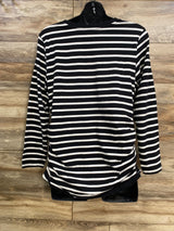 Old Navy Maternity Striped Ruched Shirt Black sz XL - Me n Mommy To Be
