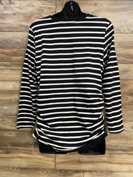 Old Navy Maternity Striped Ruched Shirt Black sz XL - Me n Mommy To Be
