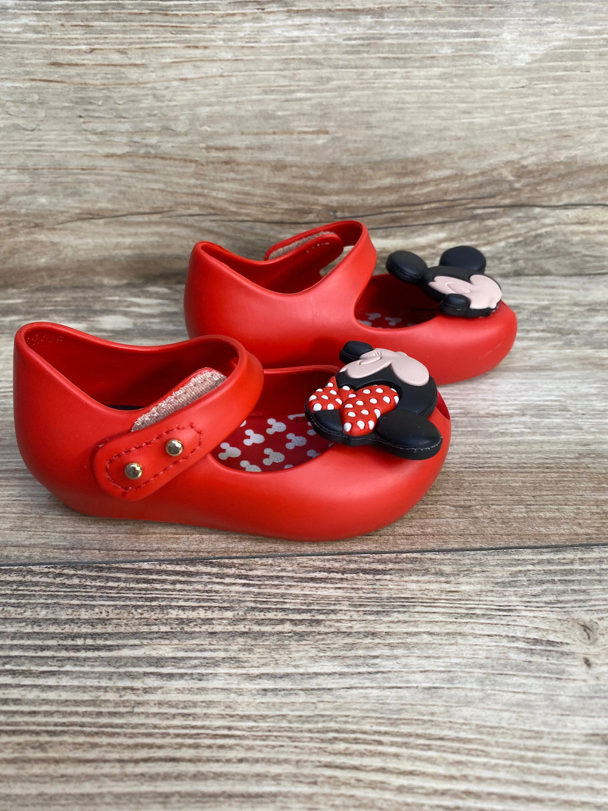 Mini Melissa Ultra Girl Kissing Minnie & Mickey Shoes Red sz 5c
