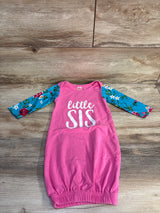 Little Sis Sleeper Gown Pink sz 3-6m