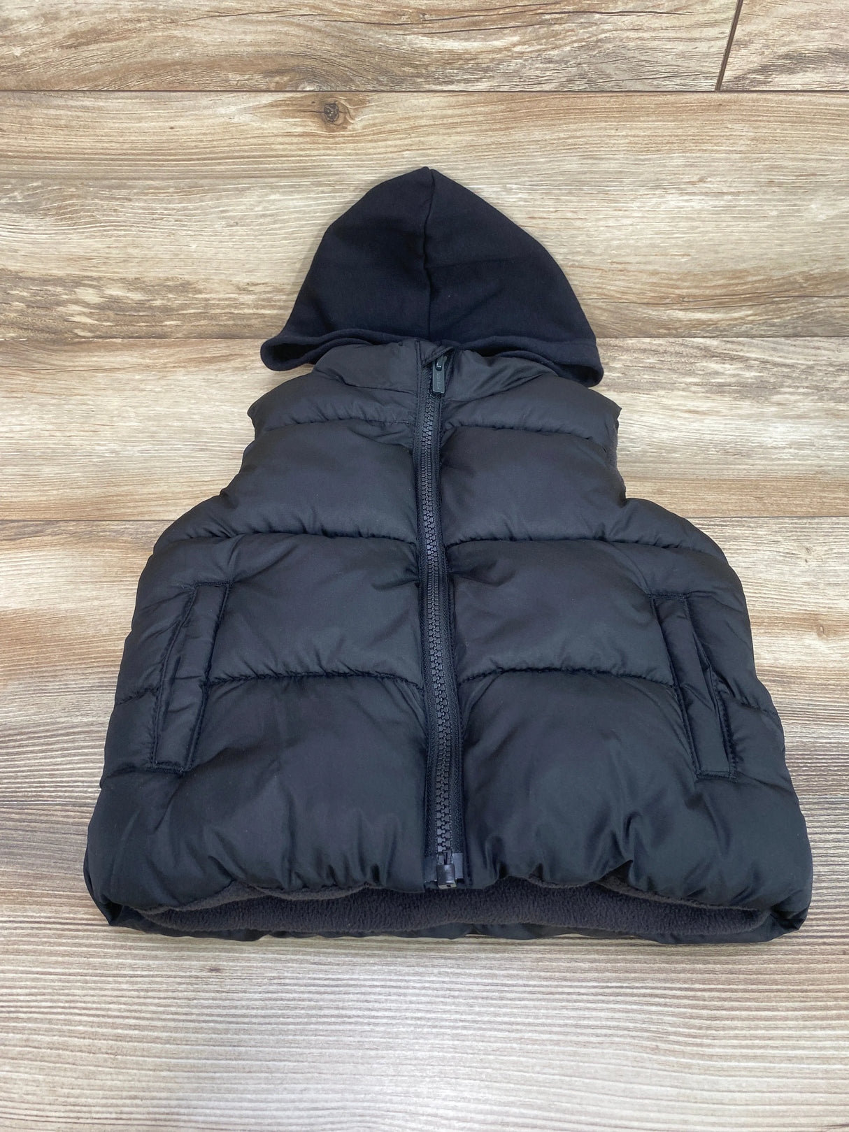 Old Navy Water Resistant Hooded Puffer Vest Black sz 2T