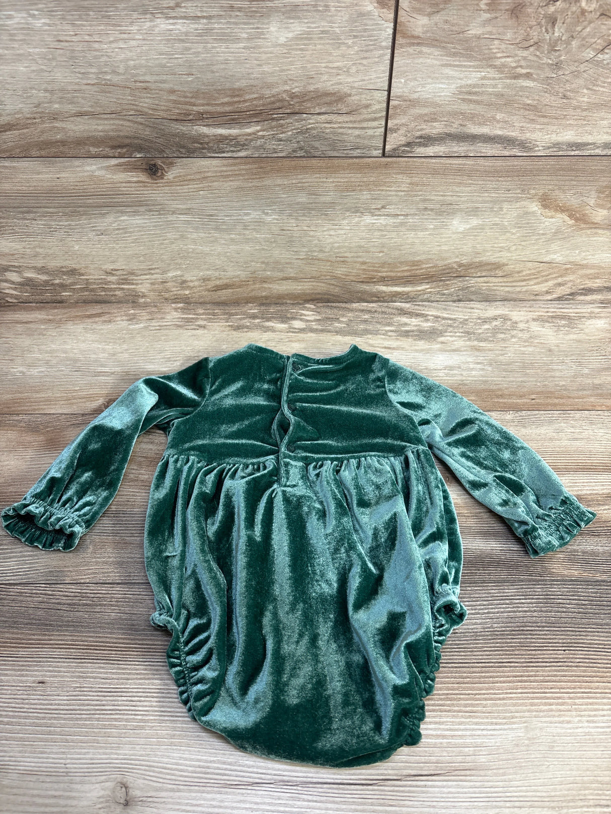 Cat & Jack Velvet Bubble Romper Green sz 12m