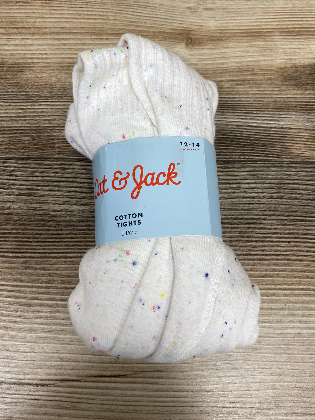 NEW Cat & Jack 1pr. Cotton Tights White sz 12-14
