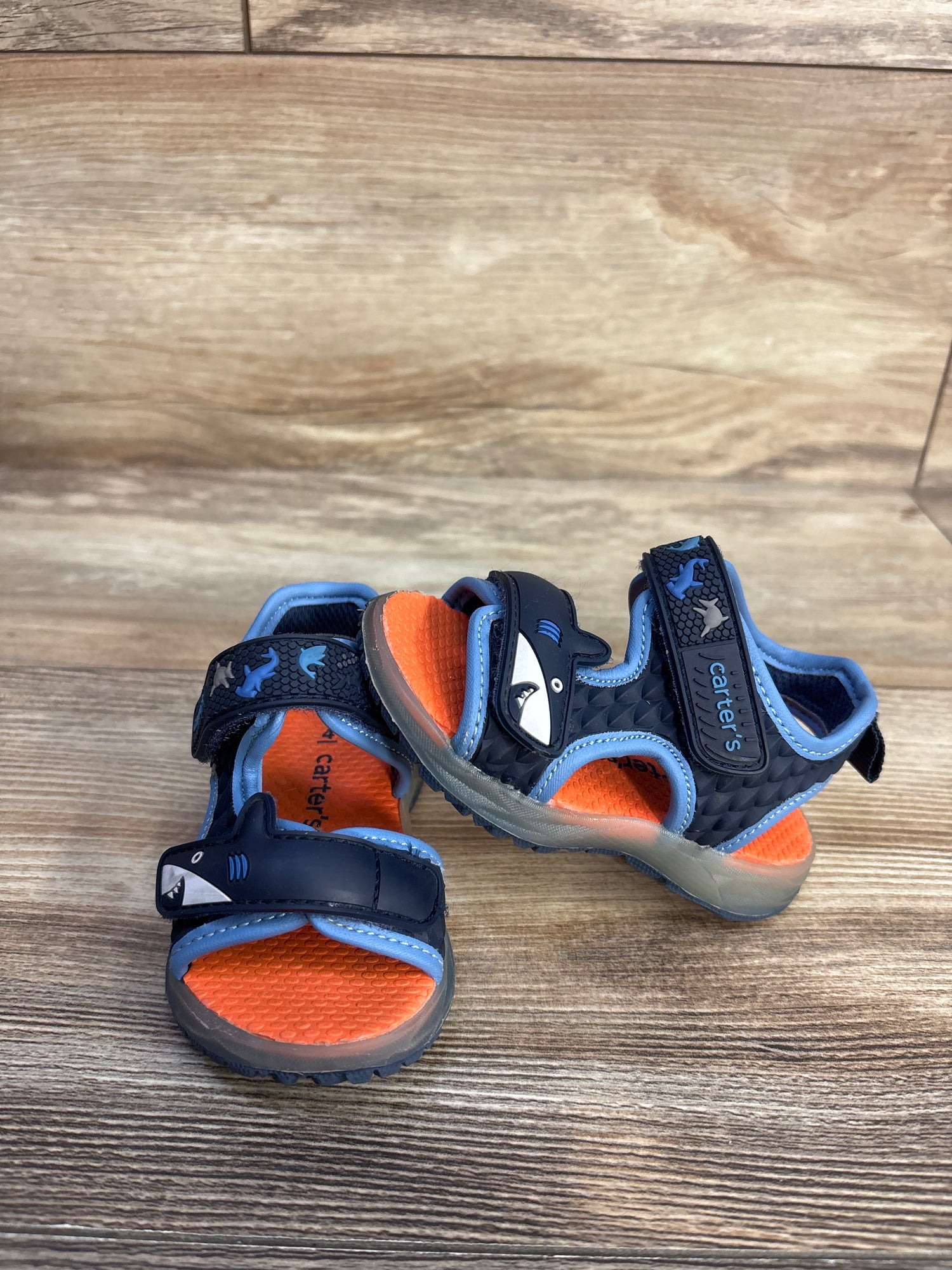 Carter's Todd Shark Sandals Navy sz 4c