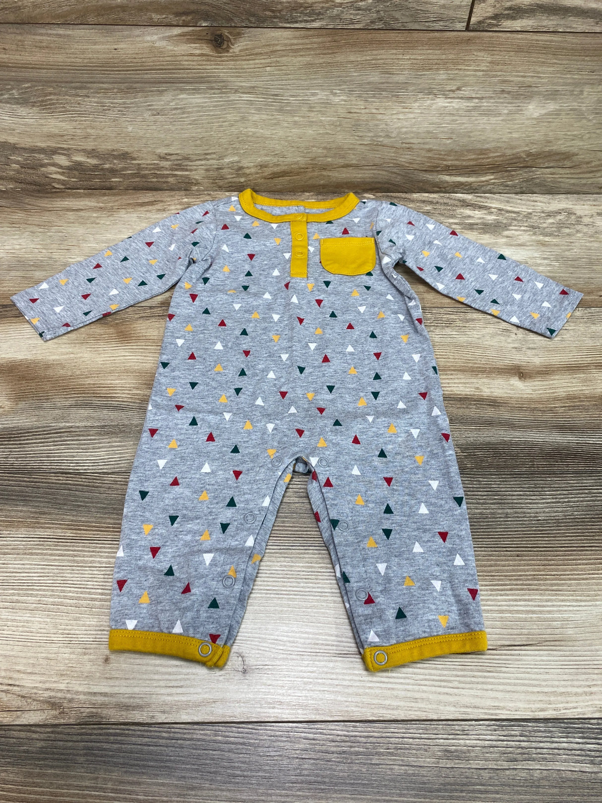 First Impressions Triangle Print Coverall Grey sz 6-9m