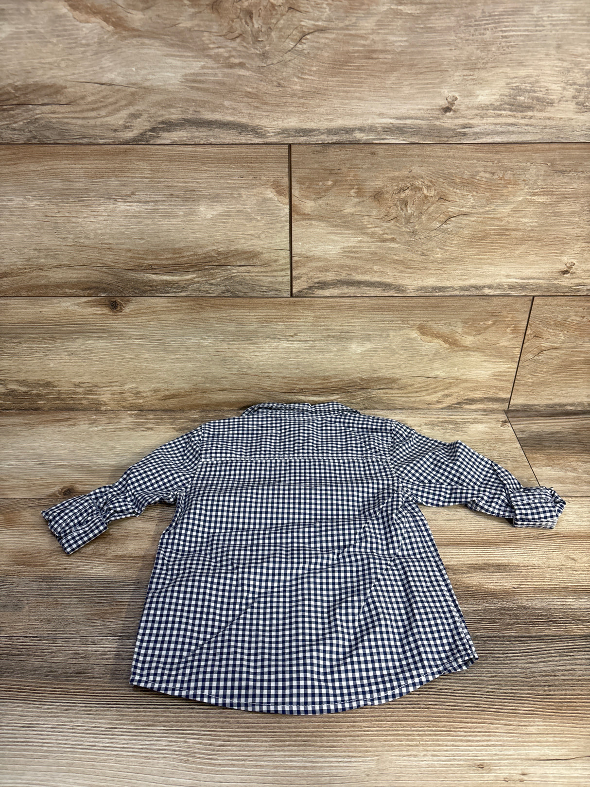 NEW OshKosh Button Up Gingham Shirt Blue sz 3T