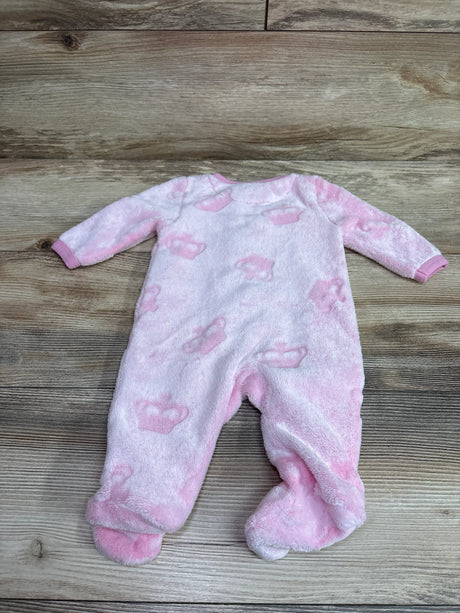Pink plush baby sleeper with crown patterns from Me n Mommy To Be